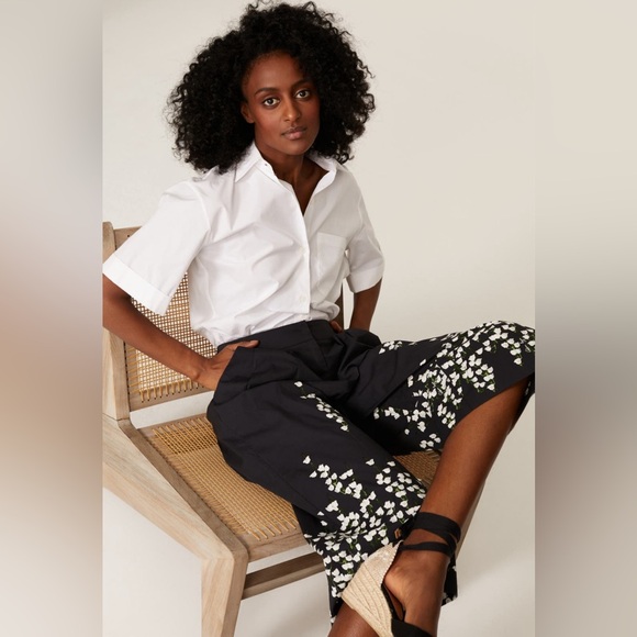 BLACK EMBROIDERED ADAM LIPPES COLLECTIVE CULOTTES - Picture 5 of 5